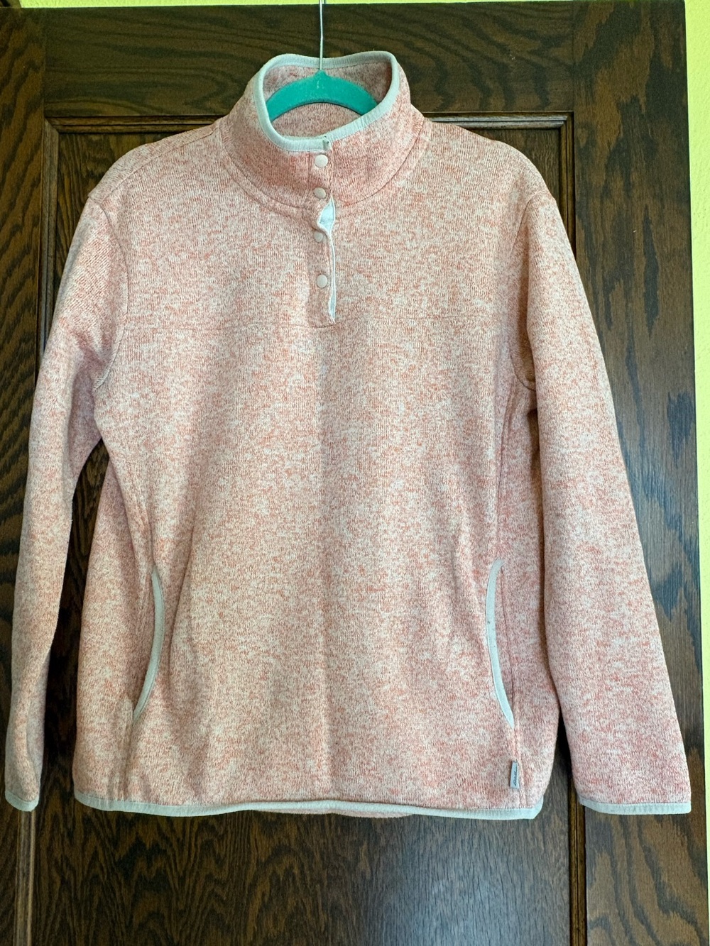 Eddie Bauer Women’s L Pink Fleece Pullover Snap Neck